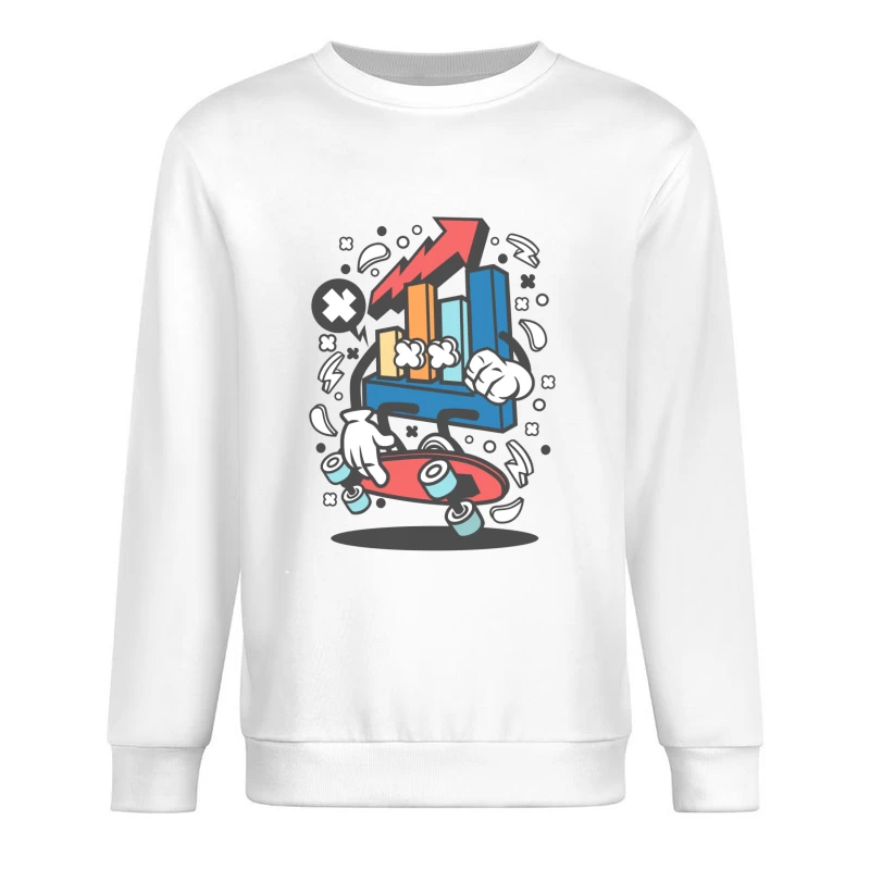 Diagramme en barres dynamique sur un skateboard Homme Sweat-shirt à enfiler