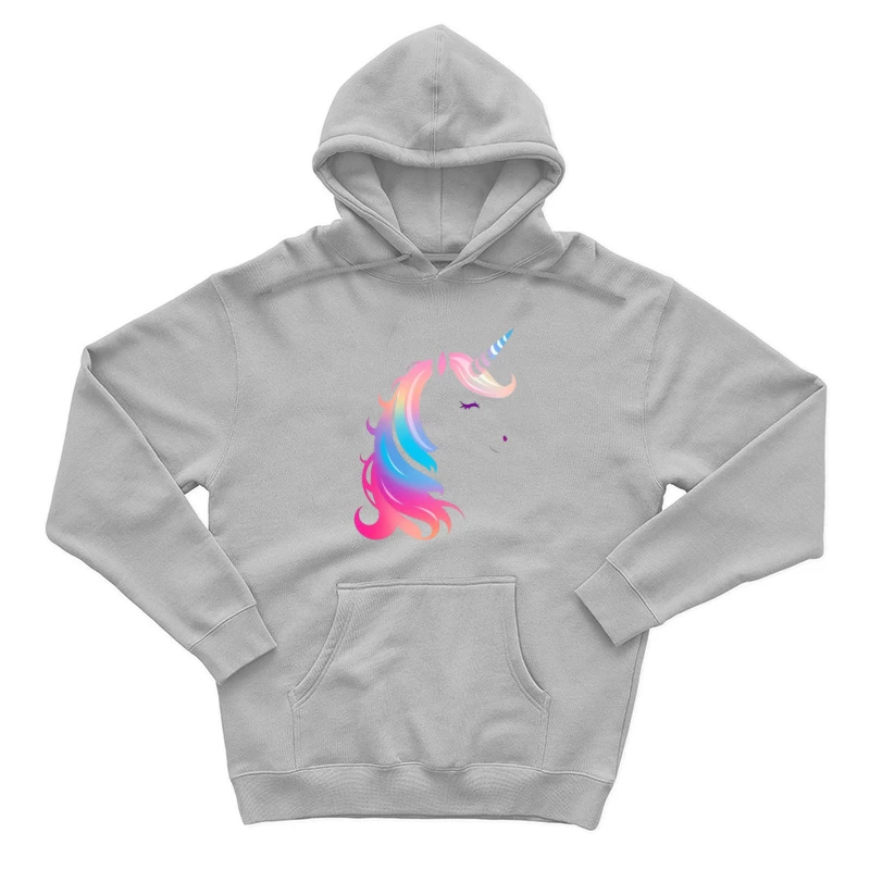 Rainbow Pastel Unicorn Silhouette Male Pullover Hoodie