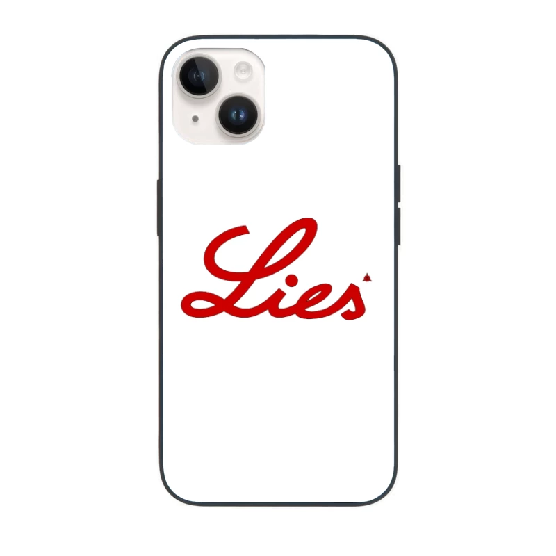 Red Cursive "Lies" Typography Logo iPhone Case