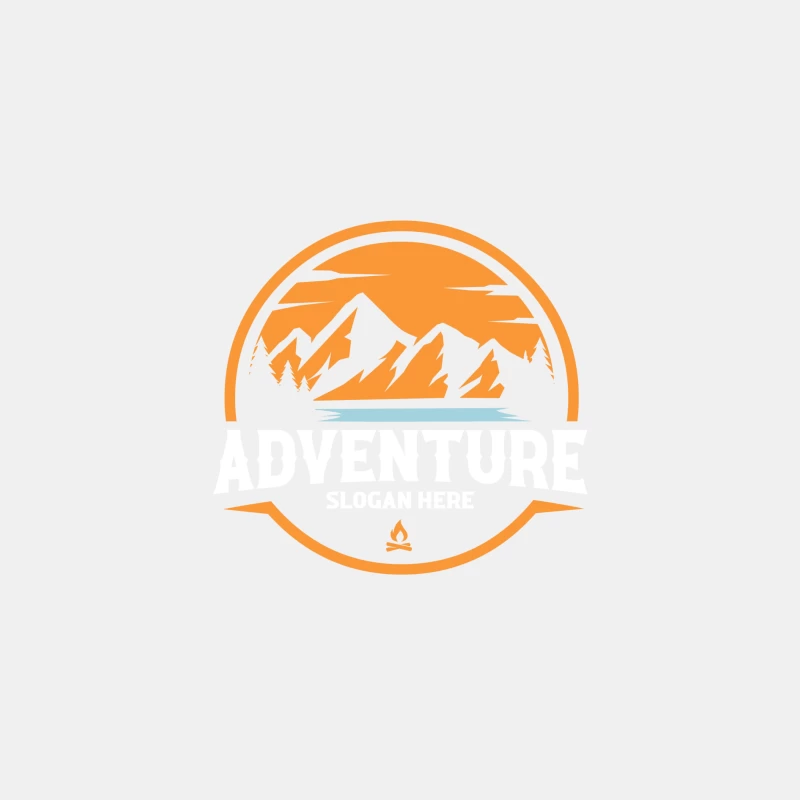 Abenteuerlogo mit Bergen und Sonnenuntergang Herren Tanktops