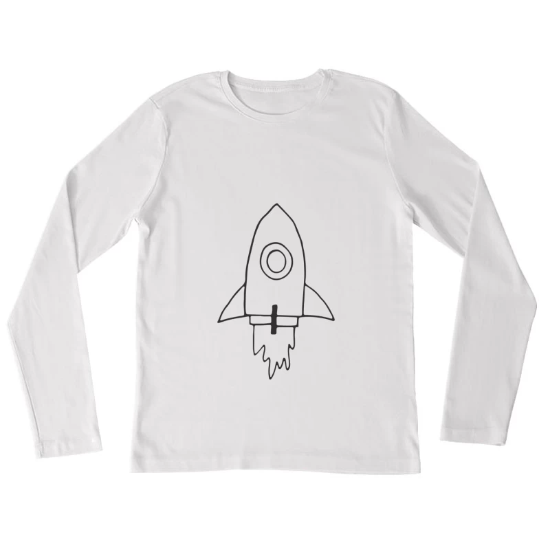 Illustration de fusée minimaliste Femme Manches Longues T-Shirt