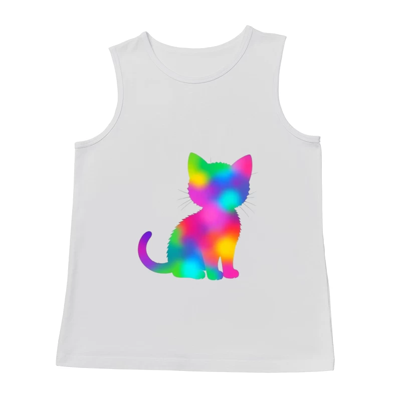 Rainbow Gradient Cat Silhouette Art Male Tank Top