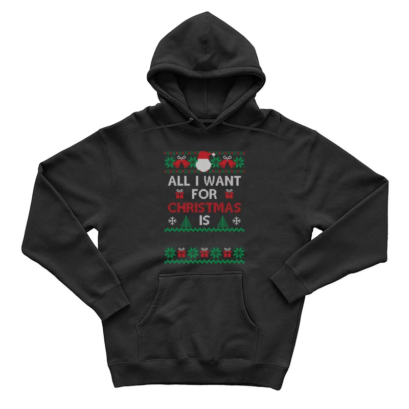 Motif de Noël festif sur fond noir Homme Sweat à capuche