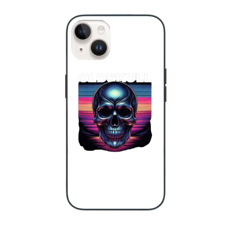 Retro Synthwave Neon Skull Artwork iPhone Case