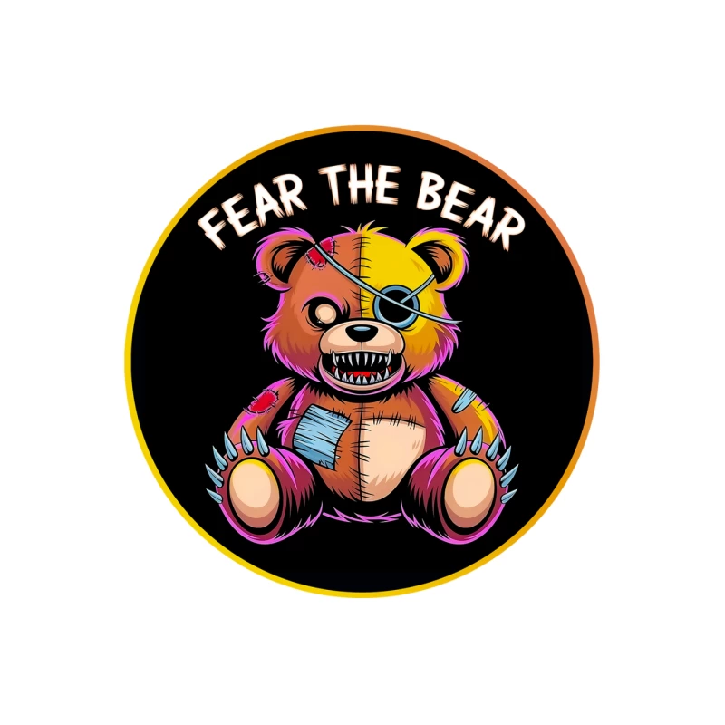 Scary Stitched Teddy Bear  "Fear The Bear" Tapestry