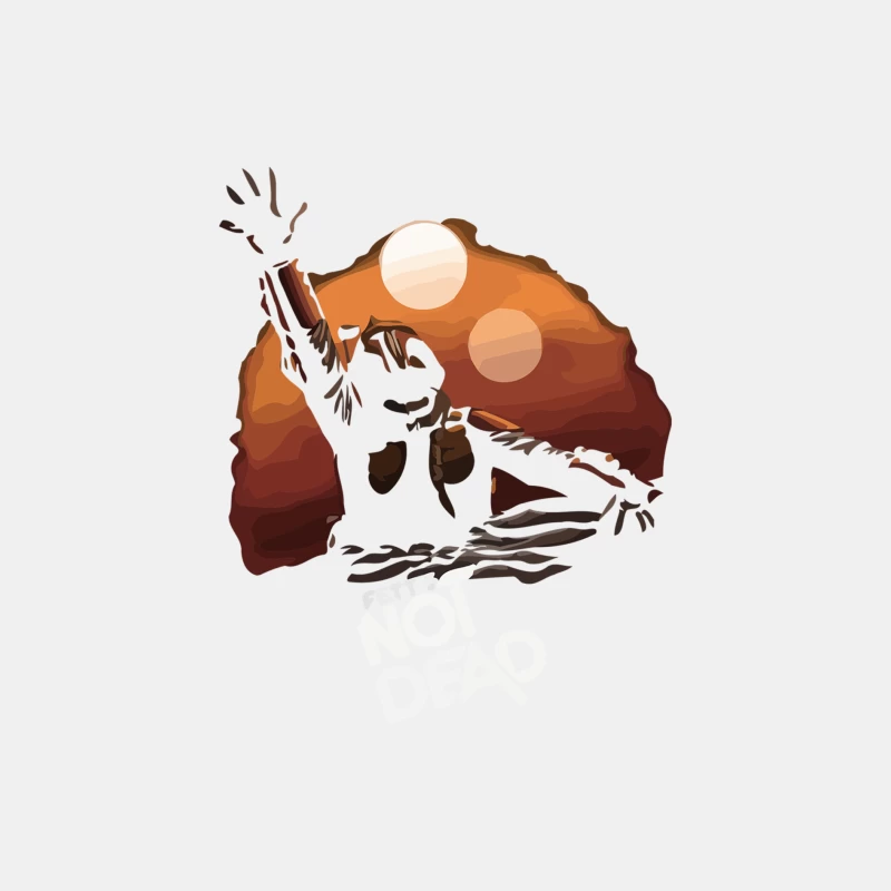 Dancing Skeleton Silhouette at Sunset Male Tank Top
