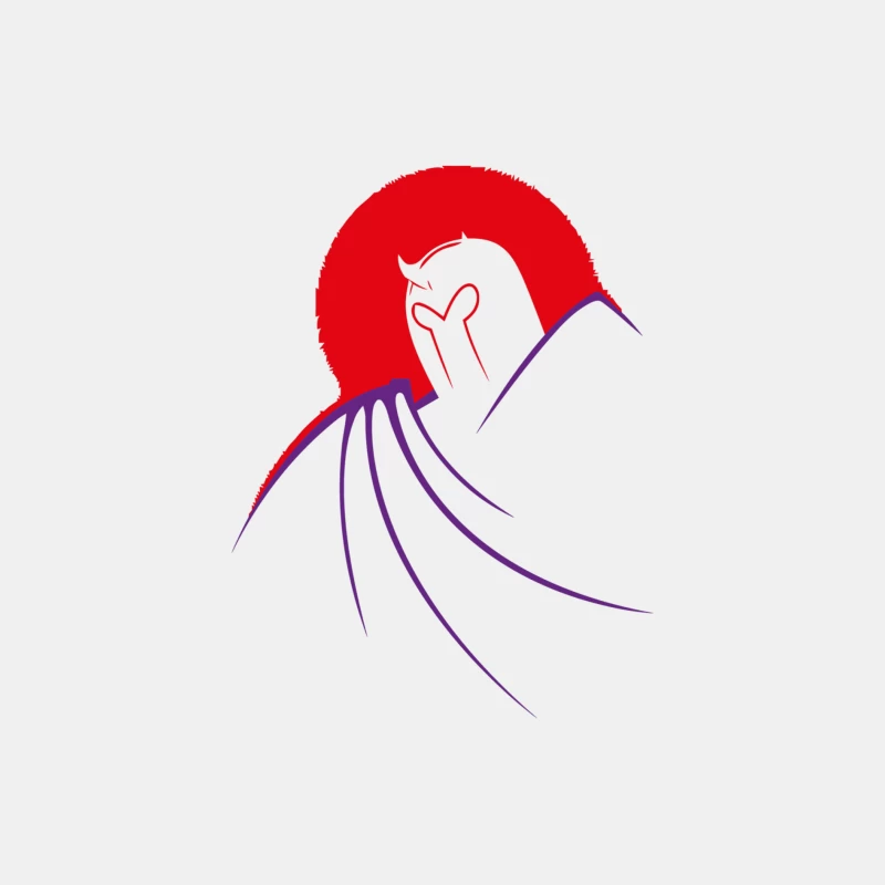Minimalist Devil Logo with Red Circle and Purple Wings Male Tank Top