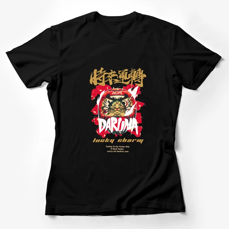 Daruma Glücksbringer Kunstdesign Damen T-Shirt