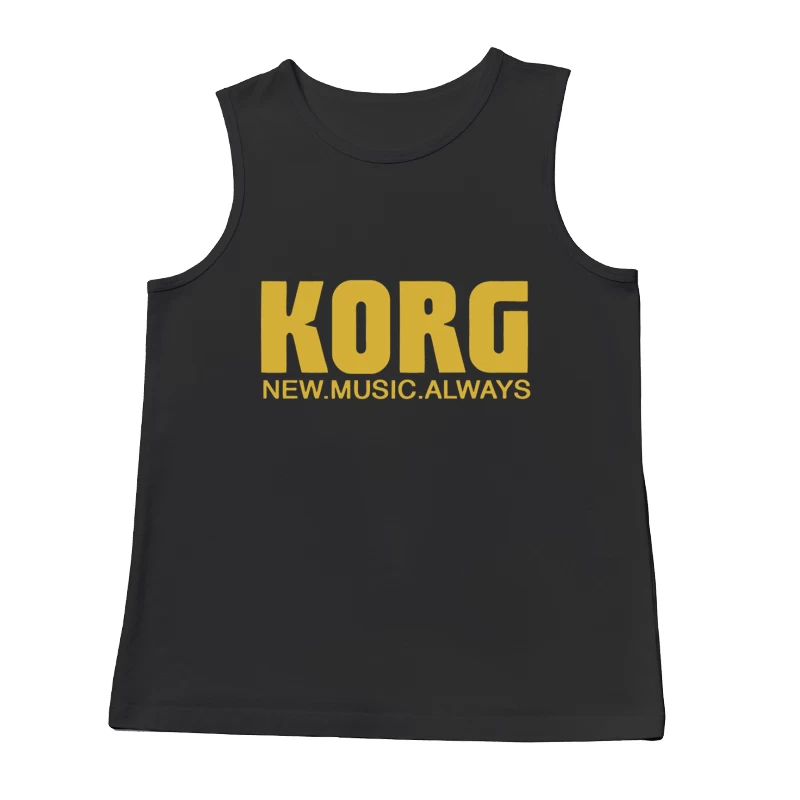 Korg Music Equipment Brand Logo in Yellow Male Tank Top