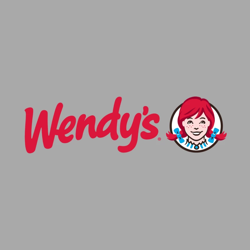 Wendy's Restaurant Chain Logo with Red Text and Iconic Mascot Female Pullover Hoodie
