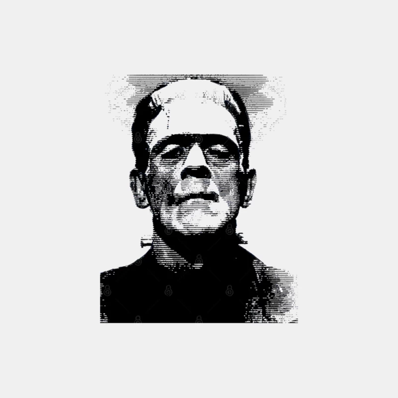 Frankenstein Spooky Line Art Design Male Tank Top