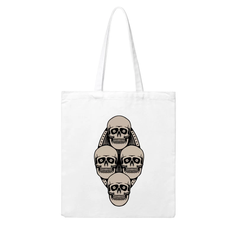 Artistic Skull Design Cotton Tote Bag