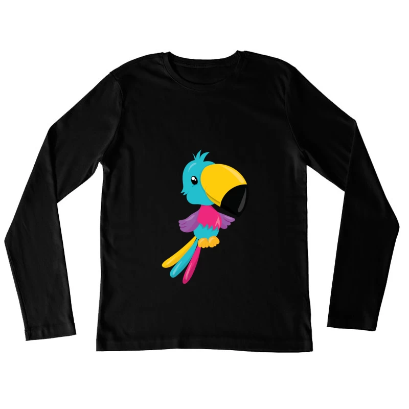 Perroquet coloré avec un grand bec Femme Manches Longues T-Shirt