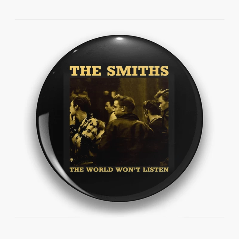 The Smiths' "The World Won't Listen" Vintage Album Cover in Sepia Pin