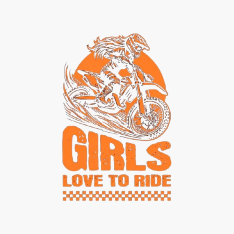 Girls Love to Ride - Motocross Racing Design Cotton Tote Bag