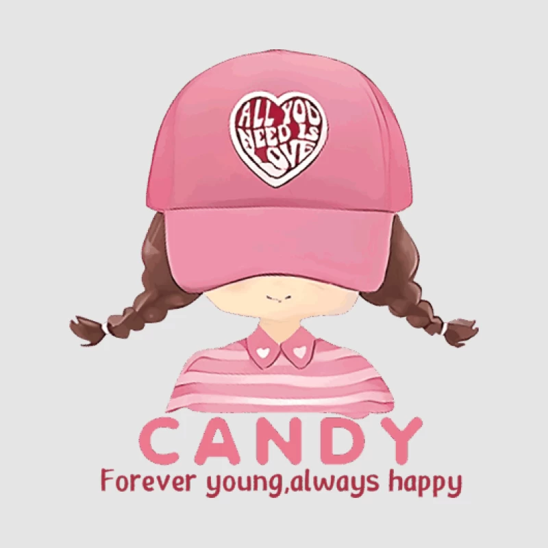 Candy Mädchen mit Kappe Herren Pullover Hoodie