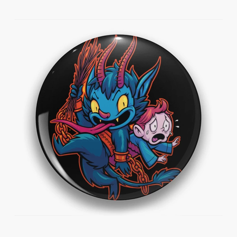 Playful Demon with a Child Pin