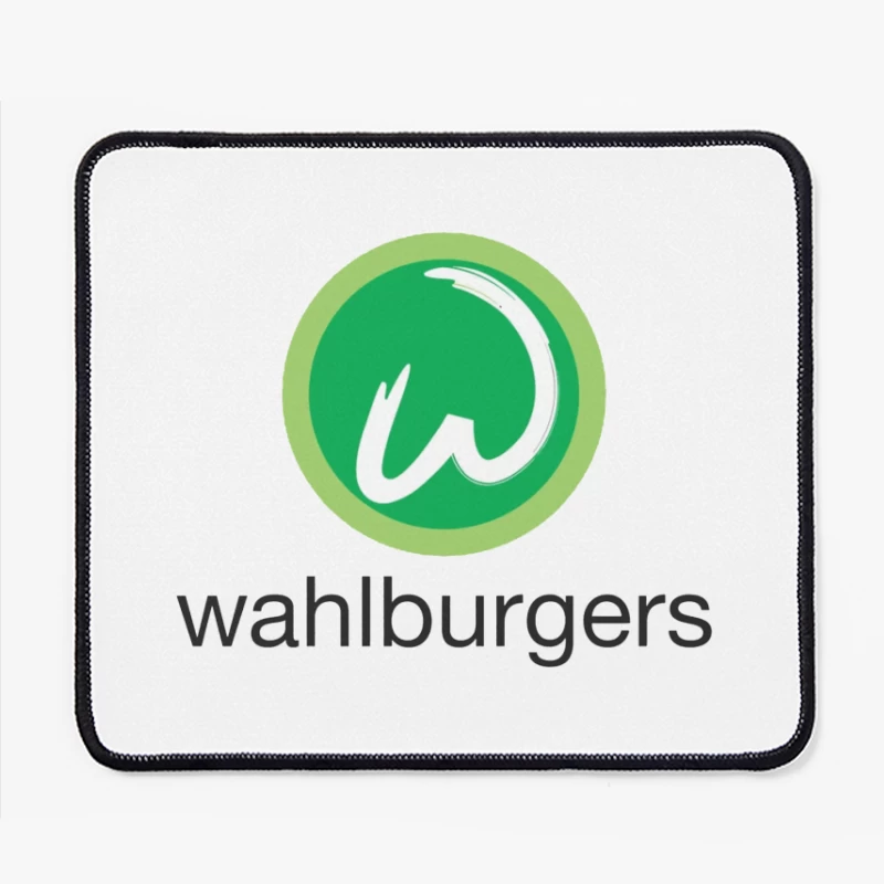 Wahlburgers Restaurant Chain Green Circle Logo Design Mouse Pad