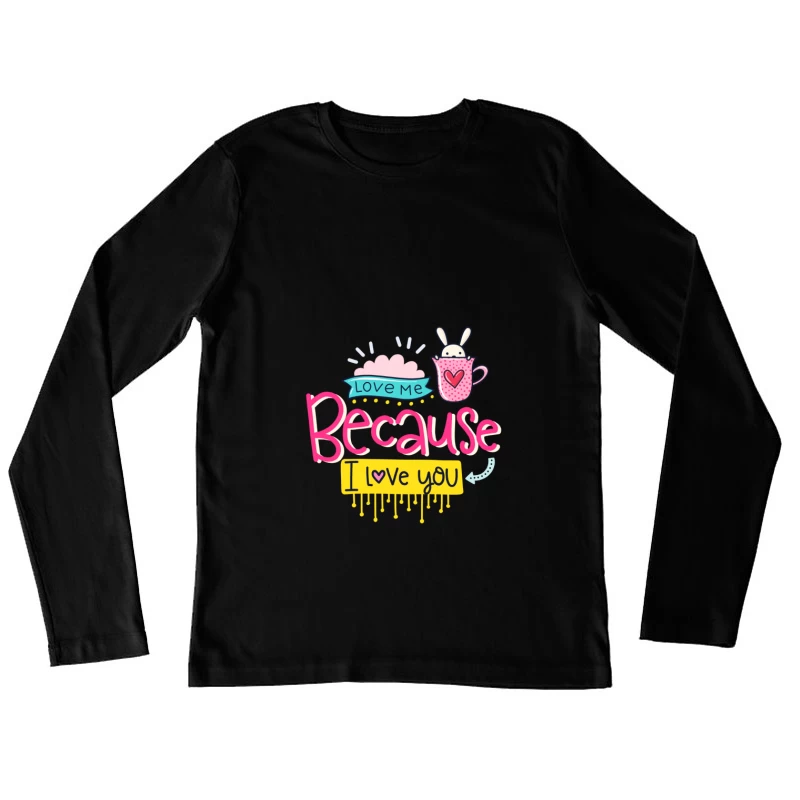 Design mignon avec lapin et message d'amour Femme Manches Longues T-Shirt