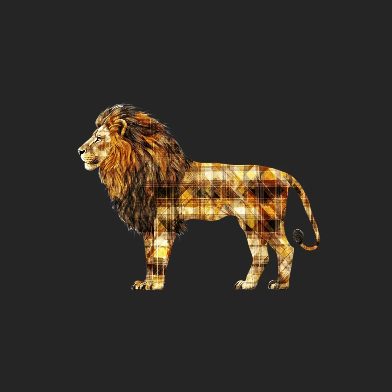 Geometric Golden Lion Digital Art Female Pullover Sweatshirt