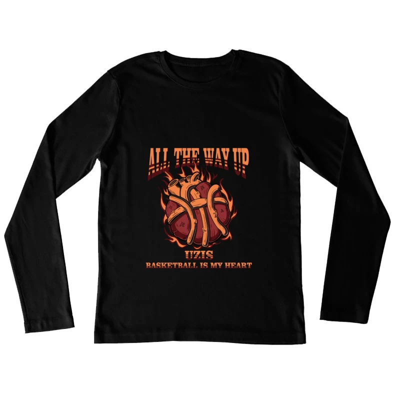 Basketball als Herz: Brennende Leidenschaft Damen Langarm T-Shirt