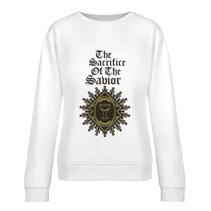 Le Sacrifice du Sauveur avec Calice et Rayons Femme Sweat-shirt à enfiler