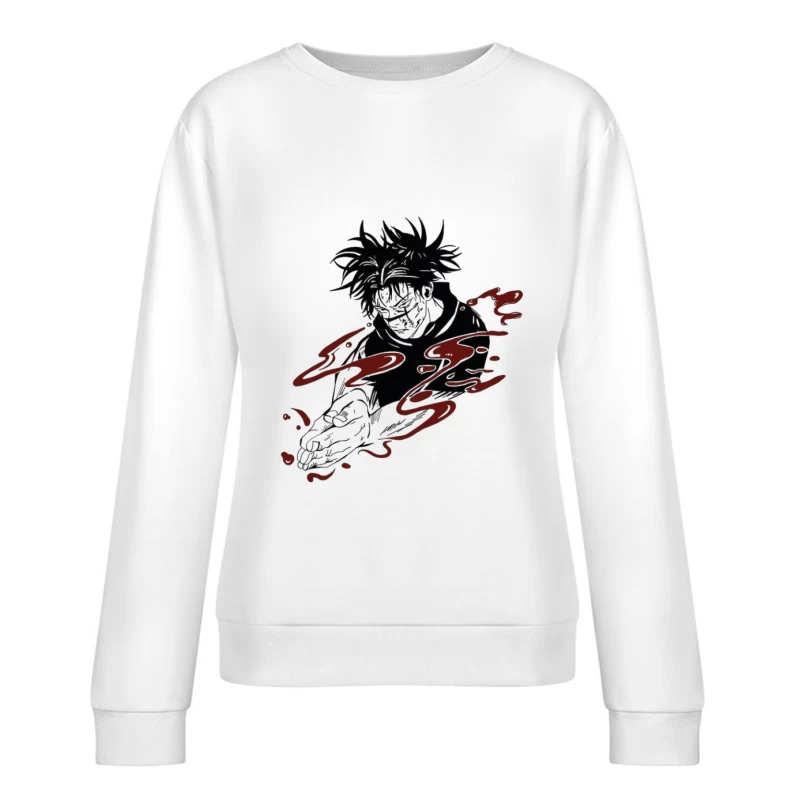 Anime-Charakter mit rotem Effekt Damen Pullover Sweatshirt