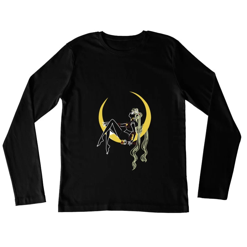 Anime-Mondprinzessin mit Schwert und Mond Damen Langarm T-Shirt