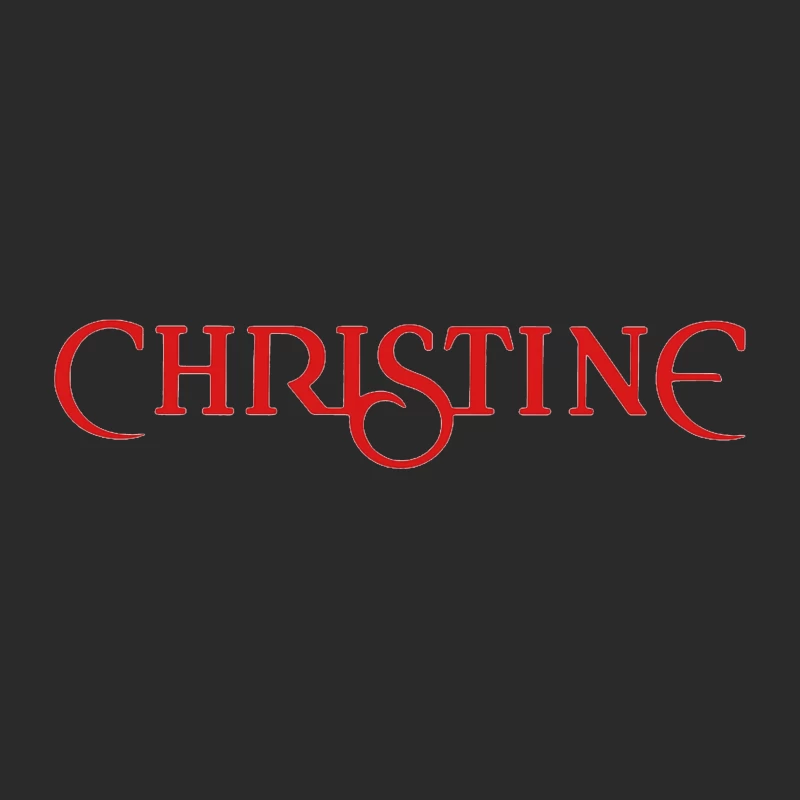 Christine (1983) Classic Horror Movie Logo in Red Typography Baseball Cap