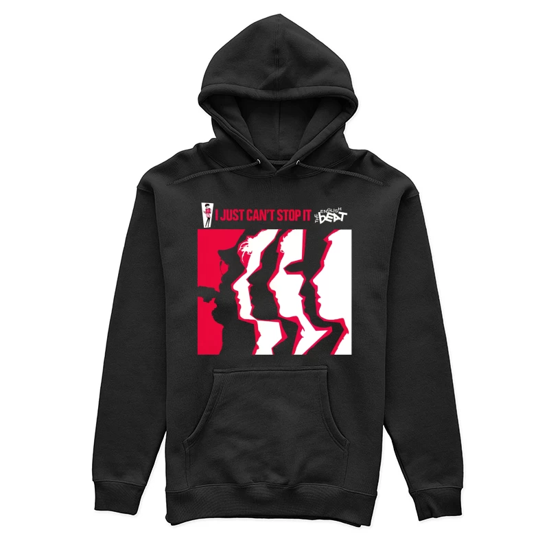 "I Just Can't Stop It" Abstract Red and White Album Cover Female Pullover Hoodie