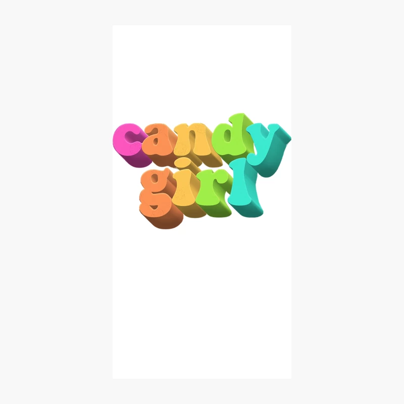 Candy Girl - Cute Rainbow Typographic Design iPhone Case