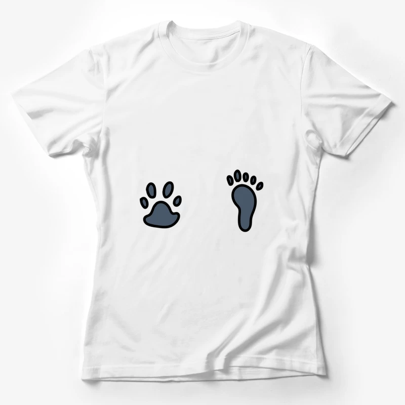 Empreintes de patte et de pied stylisées Femme T-Shirt