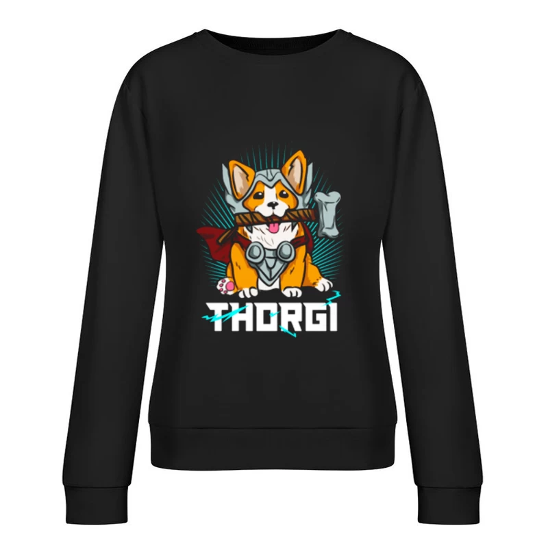 Thorgi: Chien Corgi Superhéros Femme Sweat-shirt à enfiler