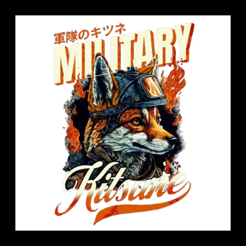 Military Fox: Japanese Vintage Style Helmet Design Pin