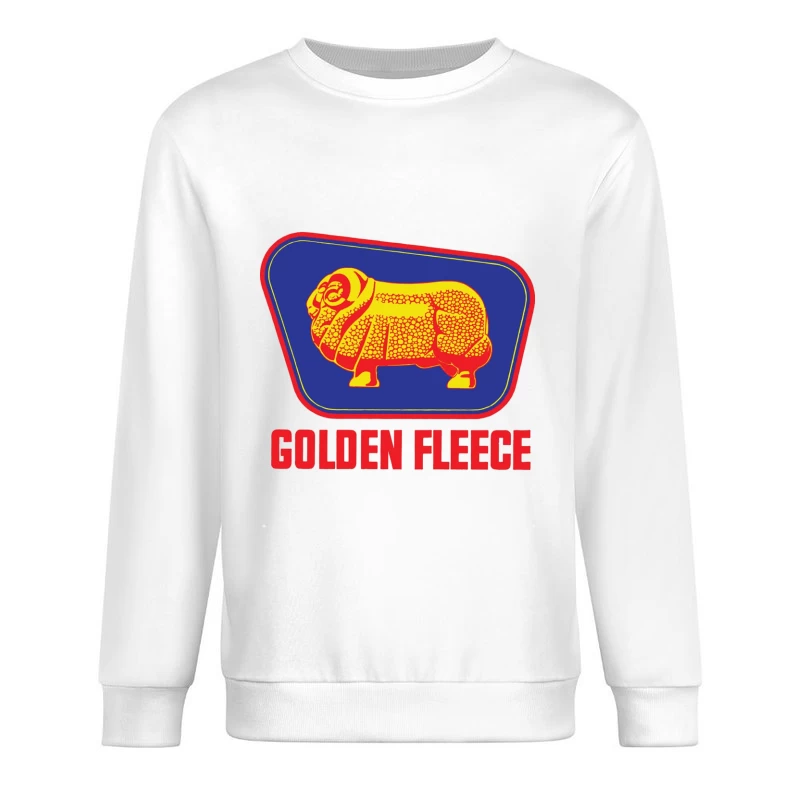 Vintage Golden Fleece Logo with Geometric Sheep Design Male Pullover Sweatshirt