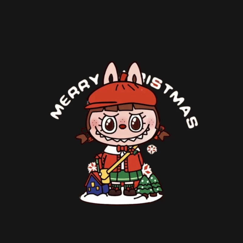 Niedliches festliches Mädchen mit Weihnachtsgruß Damen T-Shirt