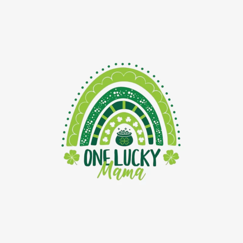 Maman chanceuse avec arc-en-ciel vert Femme Manches Longues T-Shirt