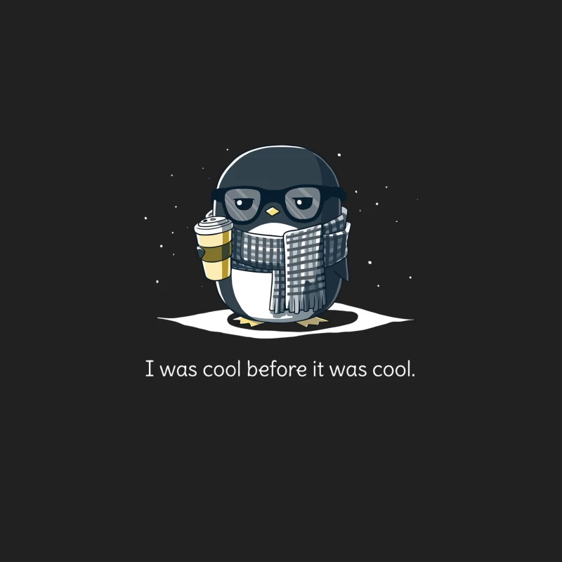 Hipster Penguin with Coffee and Winter Accessories Bucket Hat
