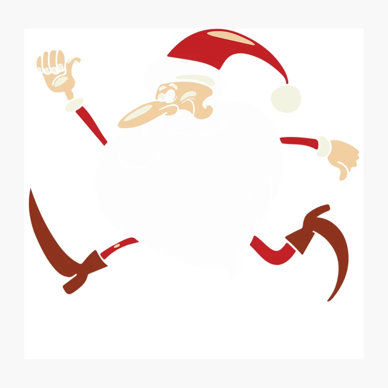 Santa Running For Christmas Throw Pillow