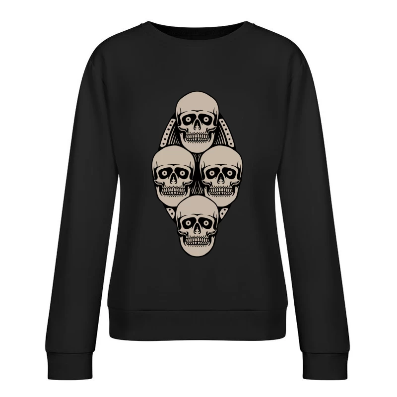 Artistic Skull Design Female Pullover Sweatshirt