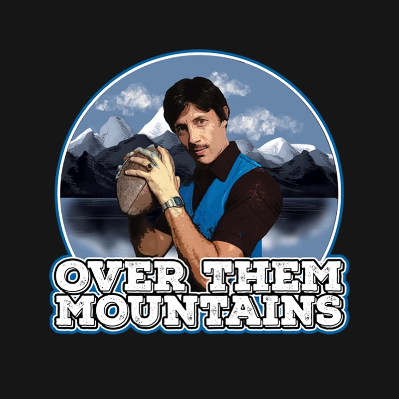 Retro Football Player Over Mountain Landscape Mouse Pad
