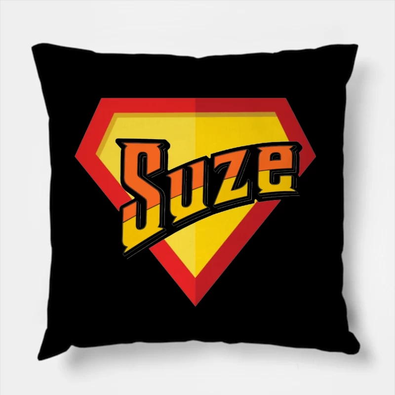 Suze Drink Logo in Superman Shield Style Throw Pillow