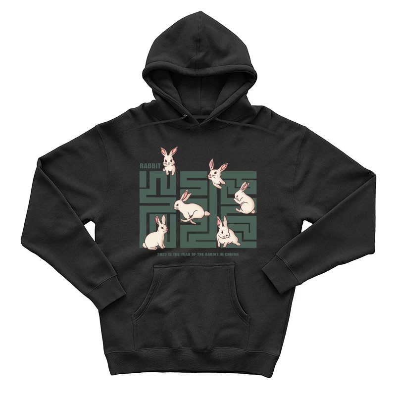 Jahr des Hasen 2023 - Labyrinth Design Herren Pullover Hoodie