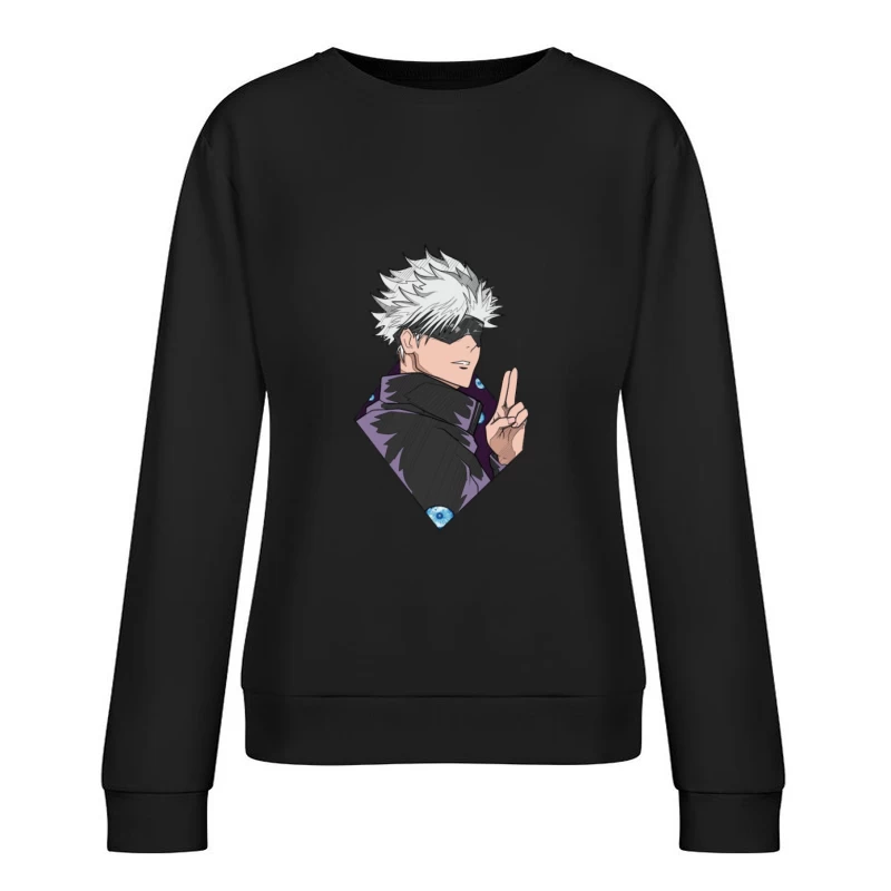 Animecharakter mit weißen Haaren Damen Pullover Sweatshirt