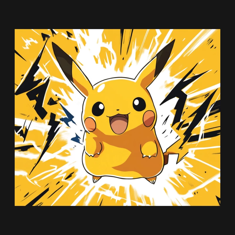 Energetic Pikachu: Electric Pokemon Unleashed Mouse Pad