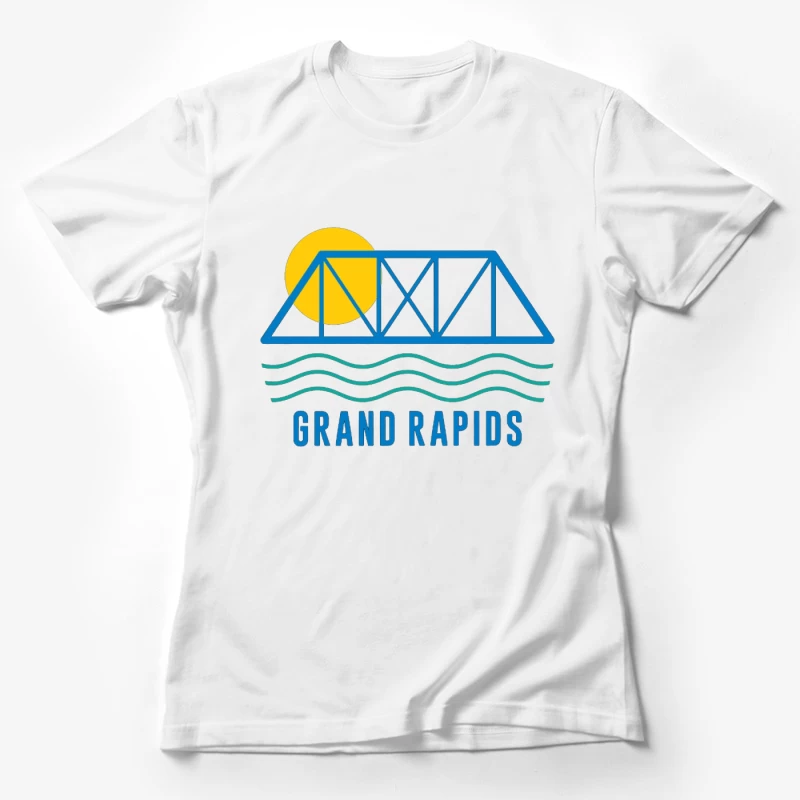 Grand Rapids City Logo with Bridge and Water Design Female T-Shirt