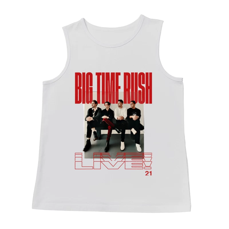 Big Time Rush Band Promotional Photo with Red Typography Design Male Tank Top