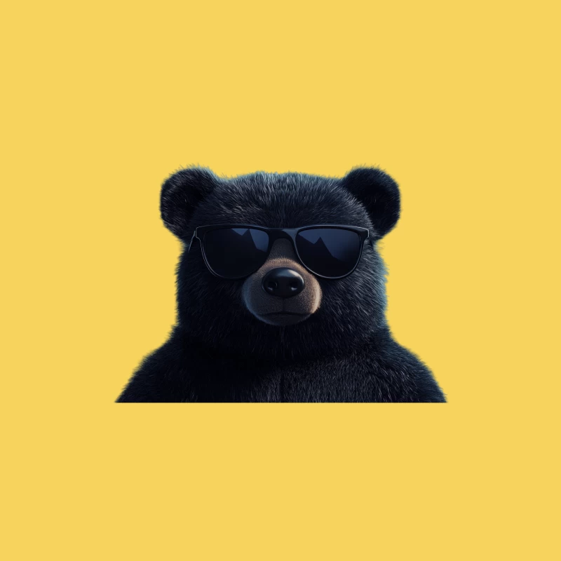 Cool Black Bear Wearing Sunglasses Bucket Hat