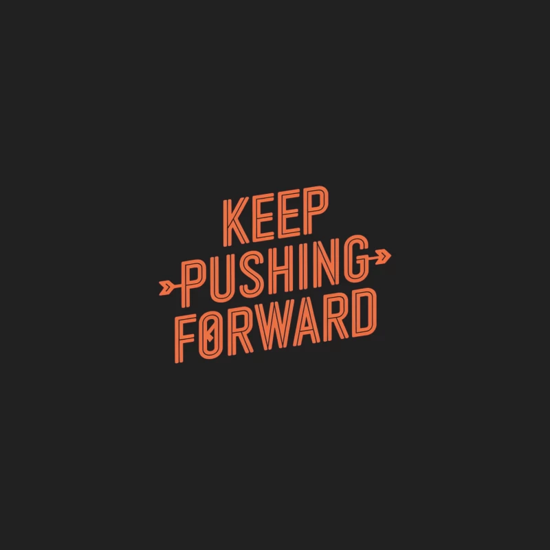 Motivational Typography: Keep Pushing Forward Bucket Hat