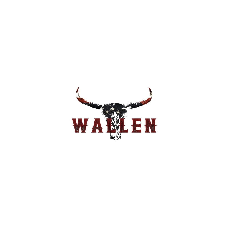 American Patriotic Western "Wallen" Logo with Flag-Patterned Bull Skull iPhone Case